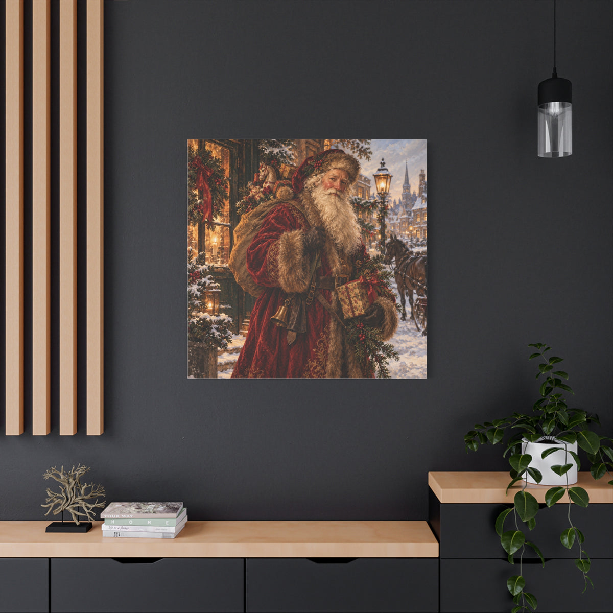 Vintage Santa Claus Christmas Canvas