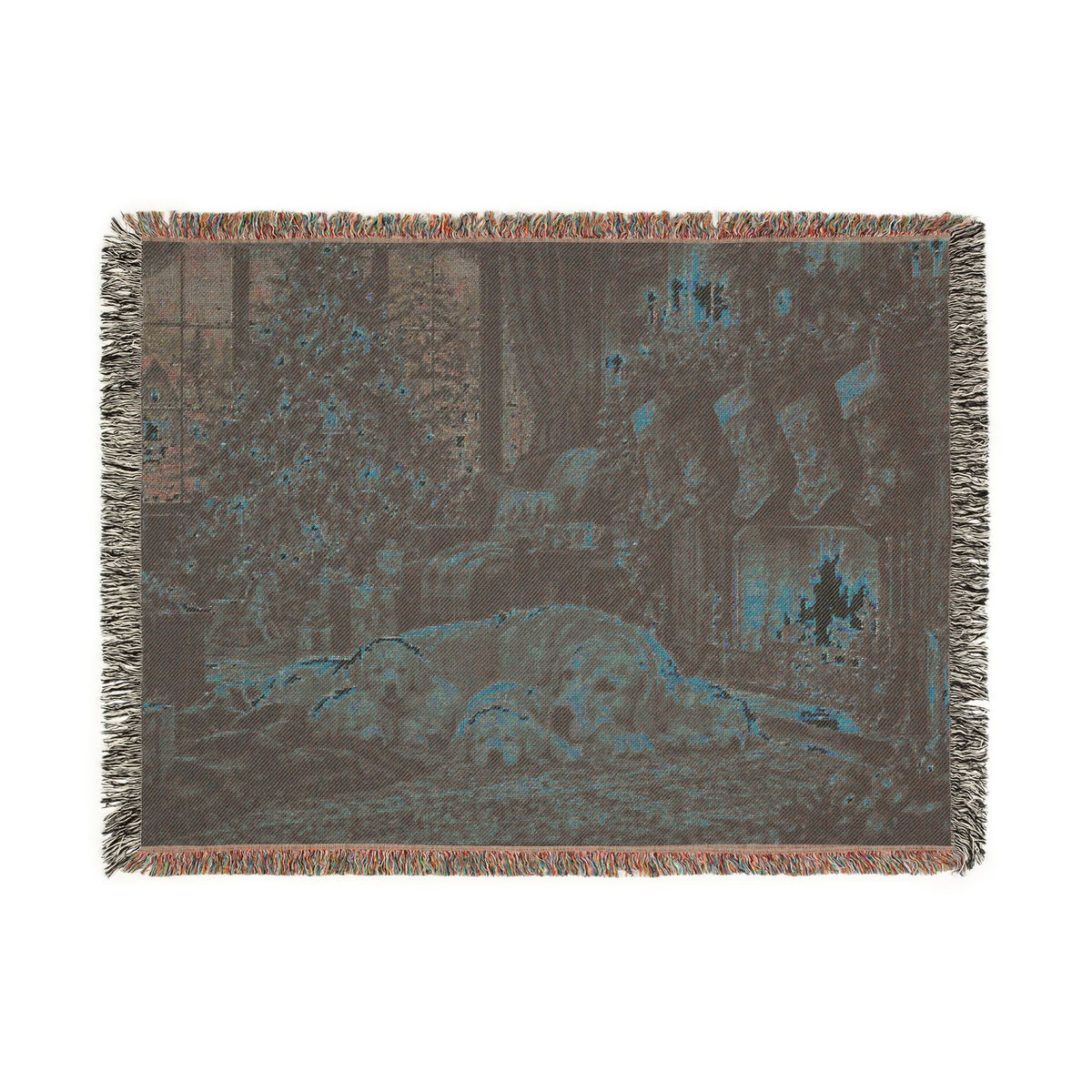 Puppy Christmas Woven Blanket