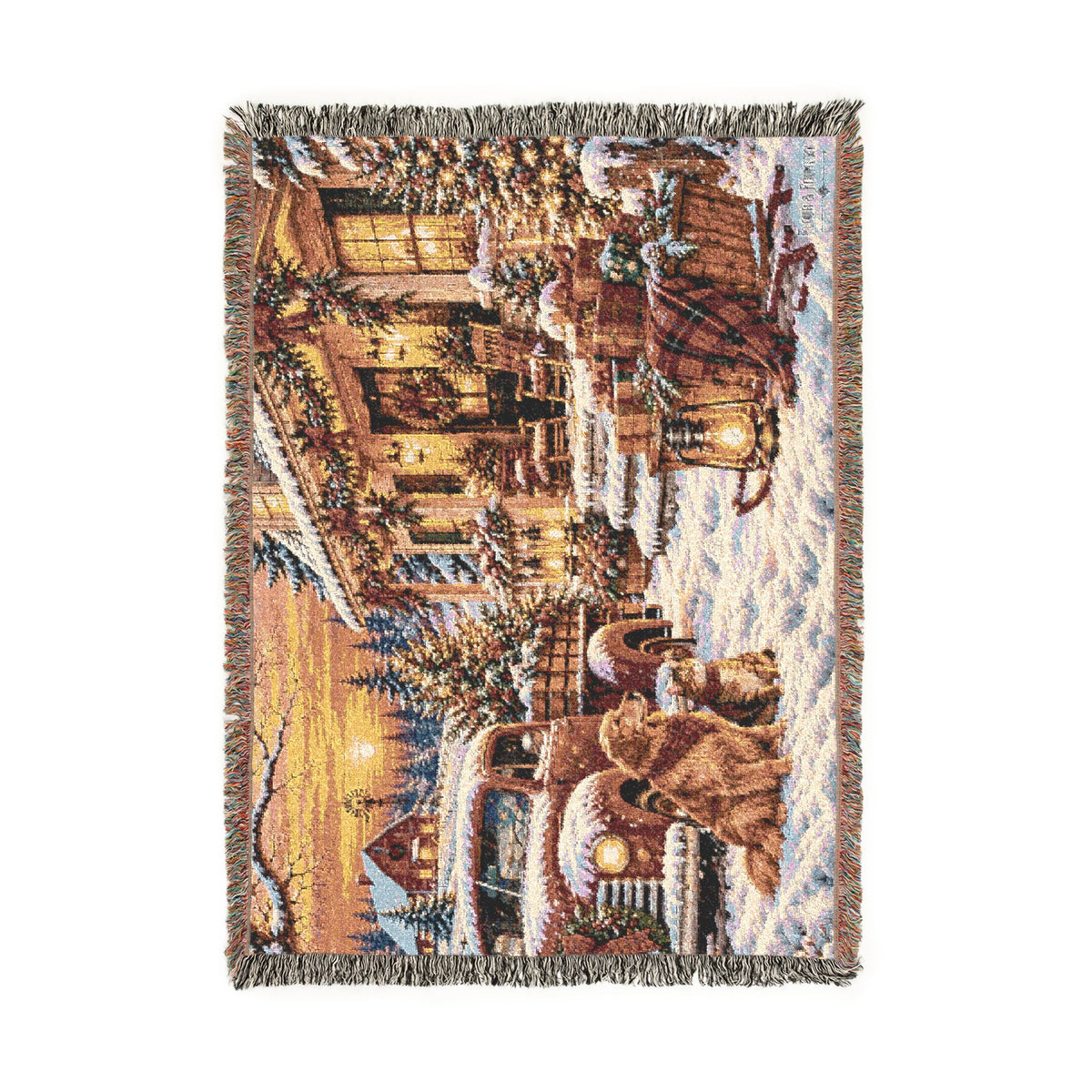 Snowy Cat and Dog Christmas Woven Throw-Flour and Foundry Mercantile Co