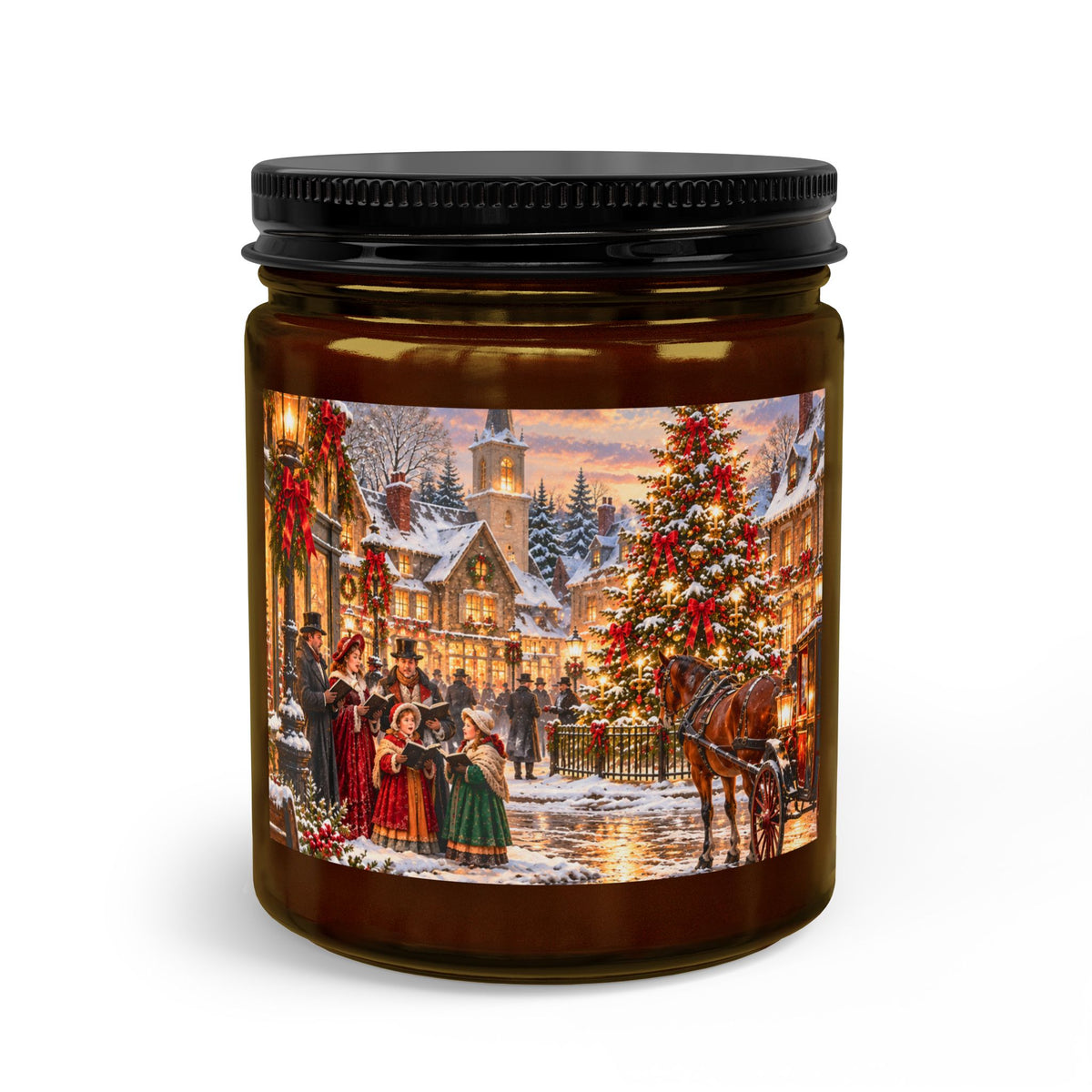Christmas Carolers Candle Set with Wick Trimmer