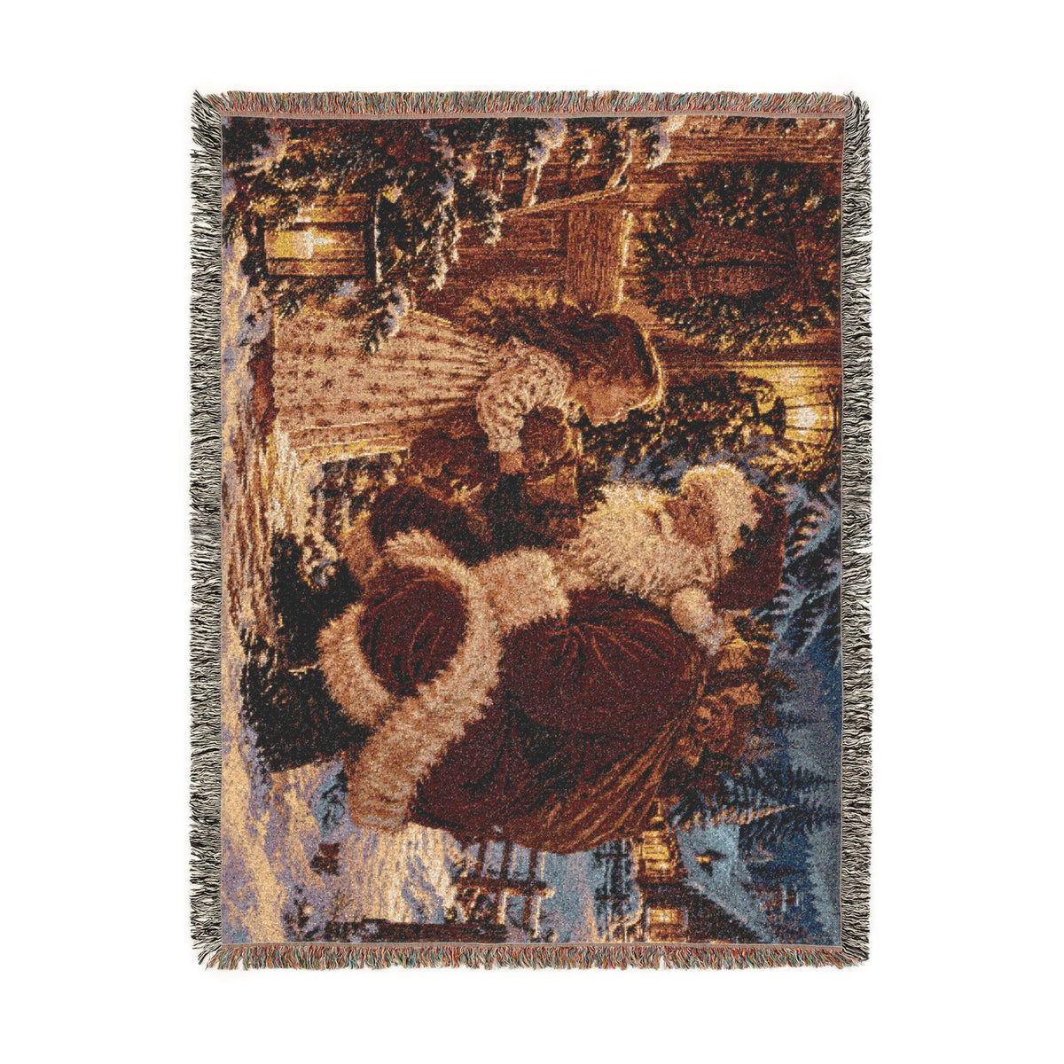 Vintage Santa Christmas Woven Blanket
