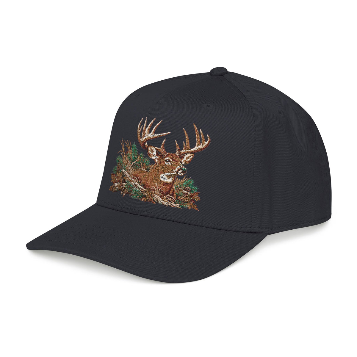 Buck Deer Embroidered Baseball Cap — Hunting Outdoors Trucker Hat