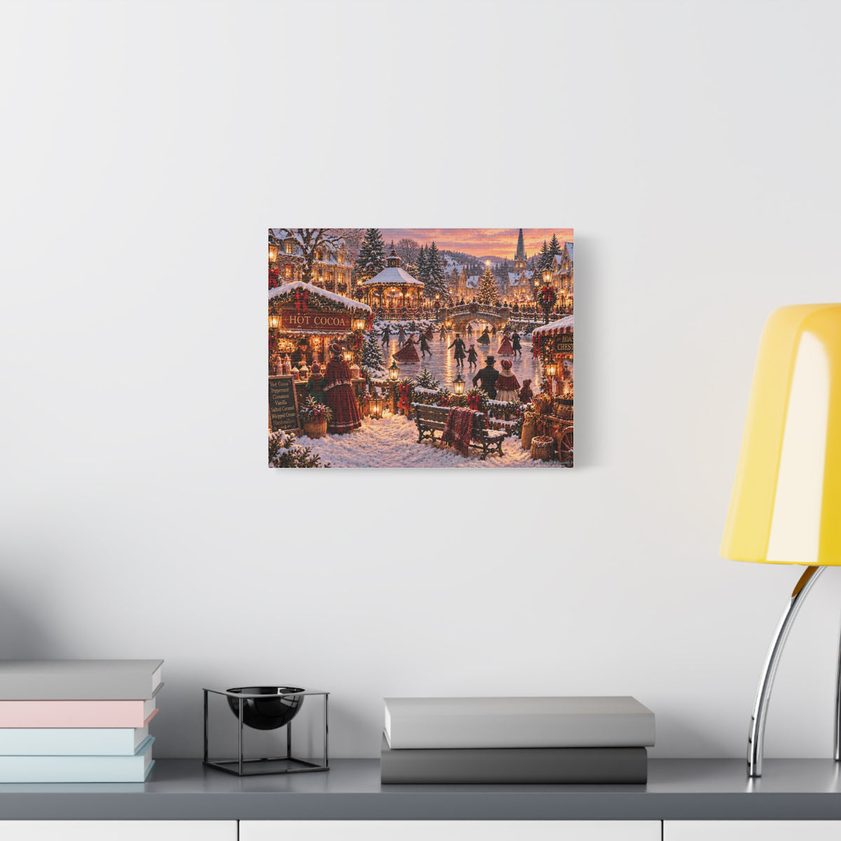 Victorian Ice Skating Scene Canvas