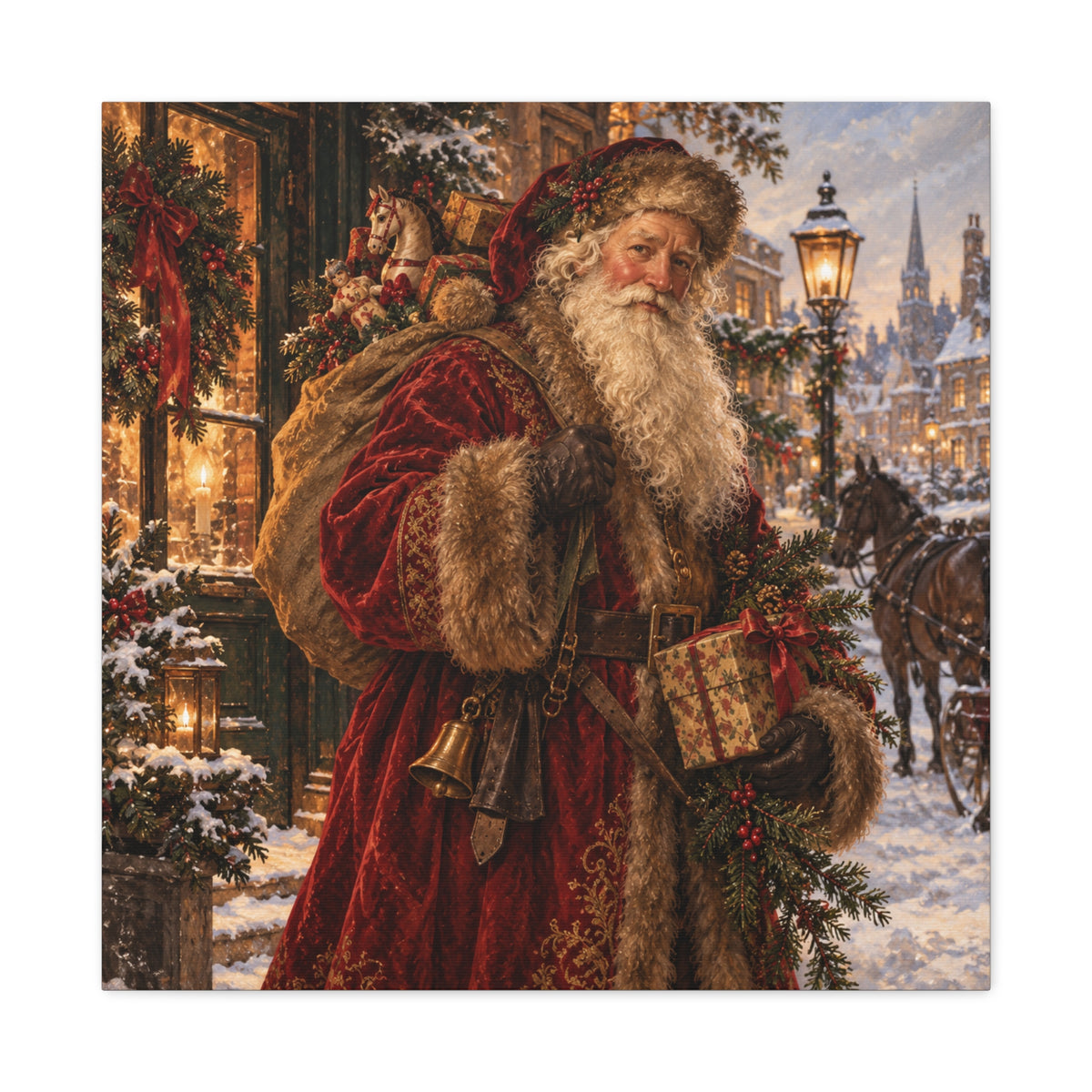 Vintage Santa Claus Christmas Canvas