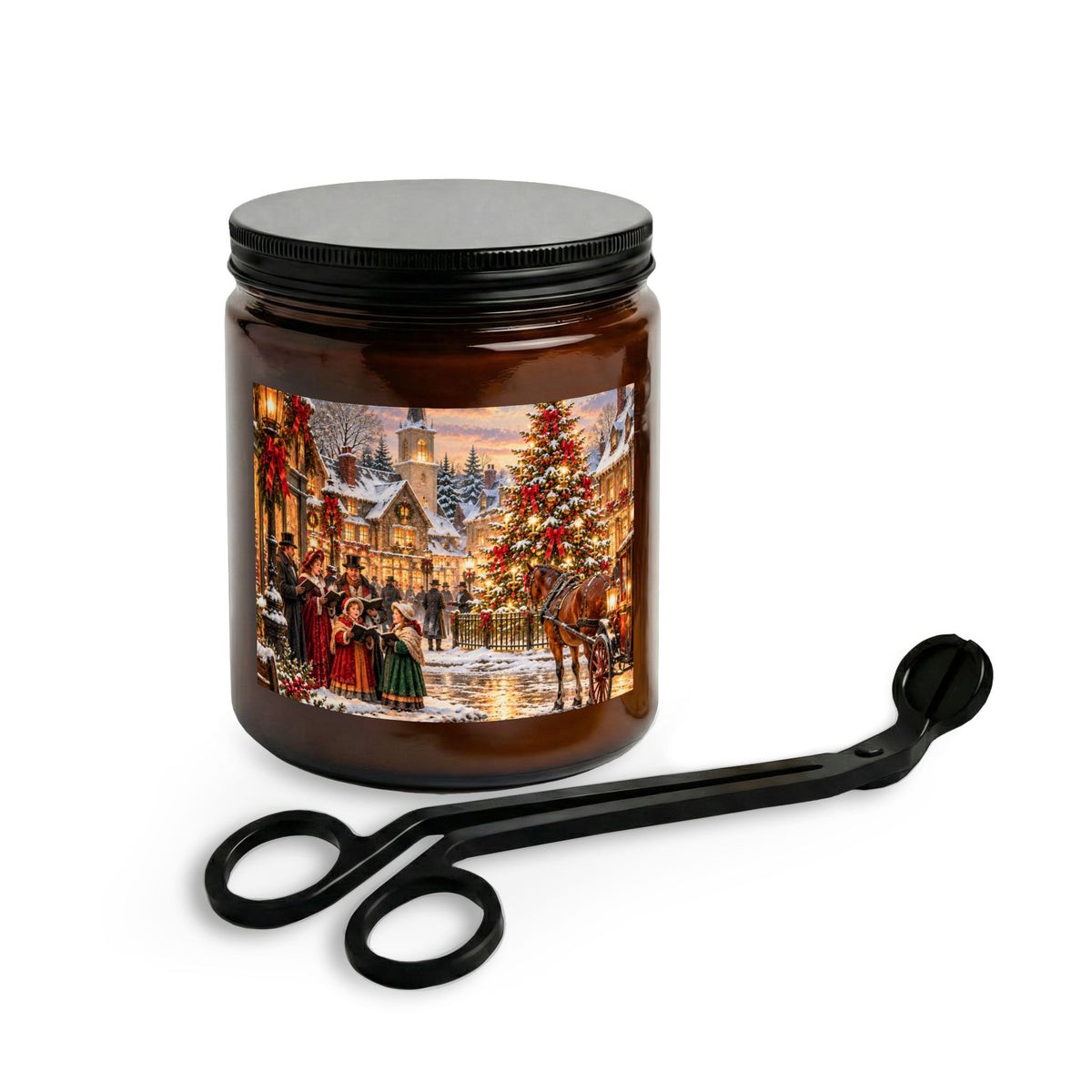 Christmas Carolers Candle Set with Wick Trimmer