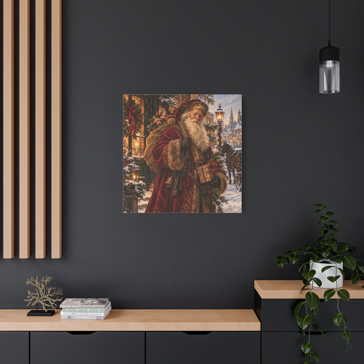 Vintage Santa Claus Christmas Canvas