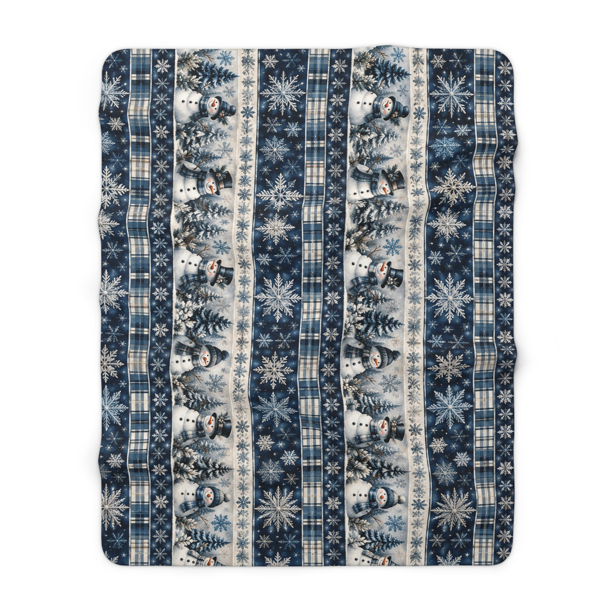 Winter Snowman Sherpa Blanket — Cozy Holiday Fleece Throw