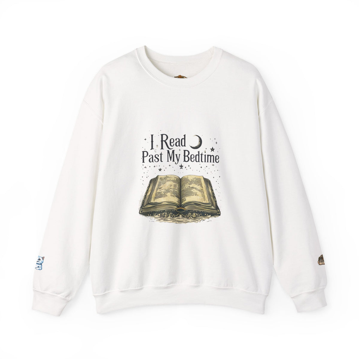 Booklover Crewneck Sweatshirt - "I Read Past My Bedtime" Cozy Reading Pullover- Flour and Foundry Mercantile Co.