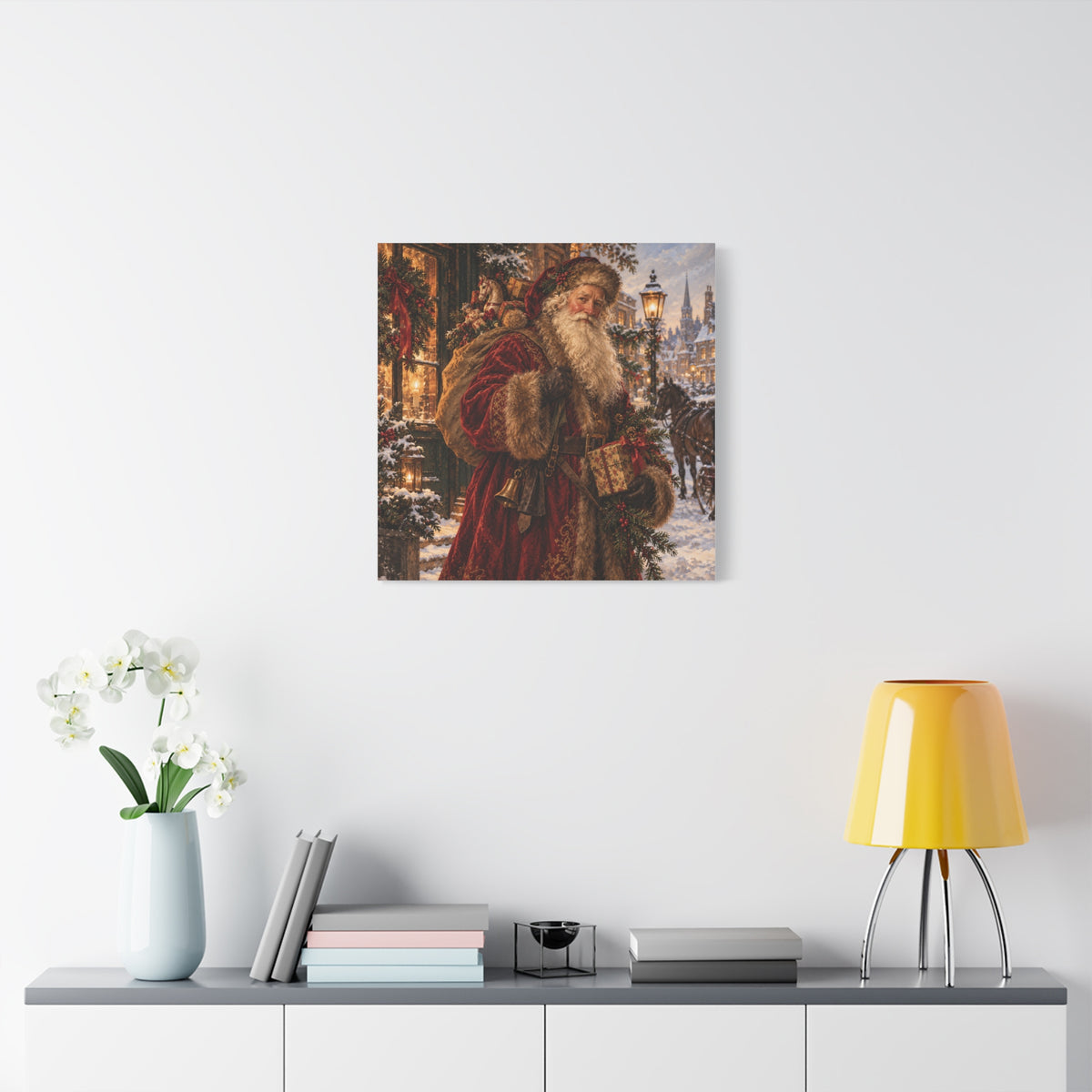 Vintage Santa Claus Christmas Canvas