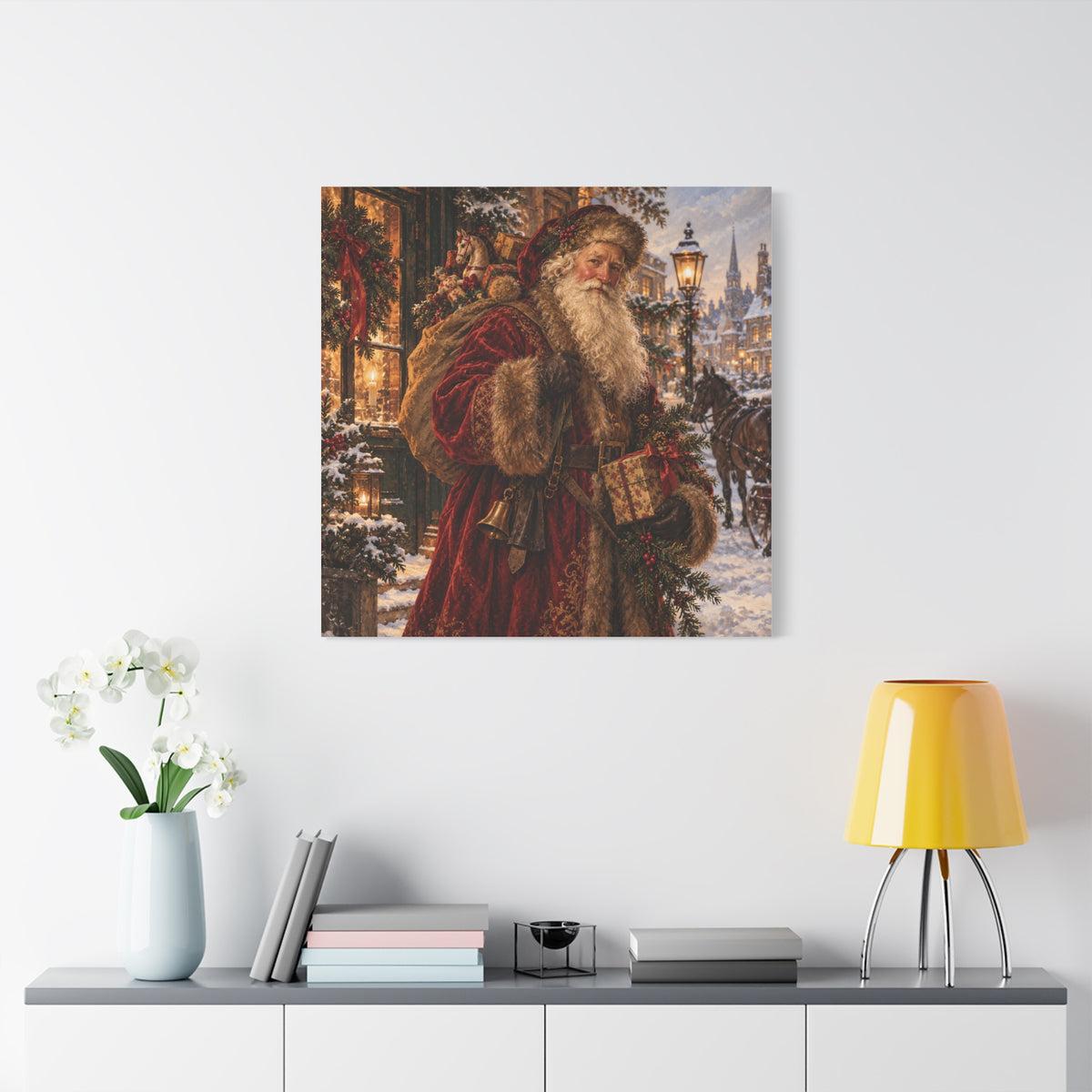 Vintage Santa Claus Christmas Canvas