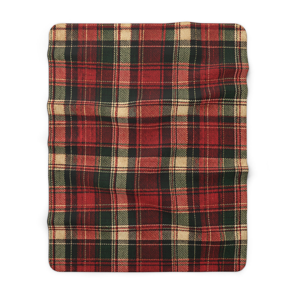 Christmas Tartan Cozy Red & Green Sherpa