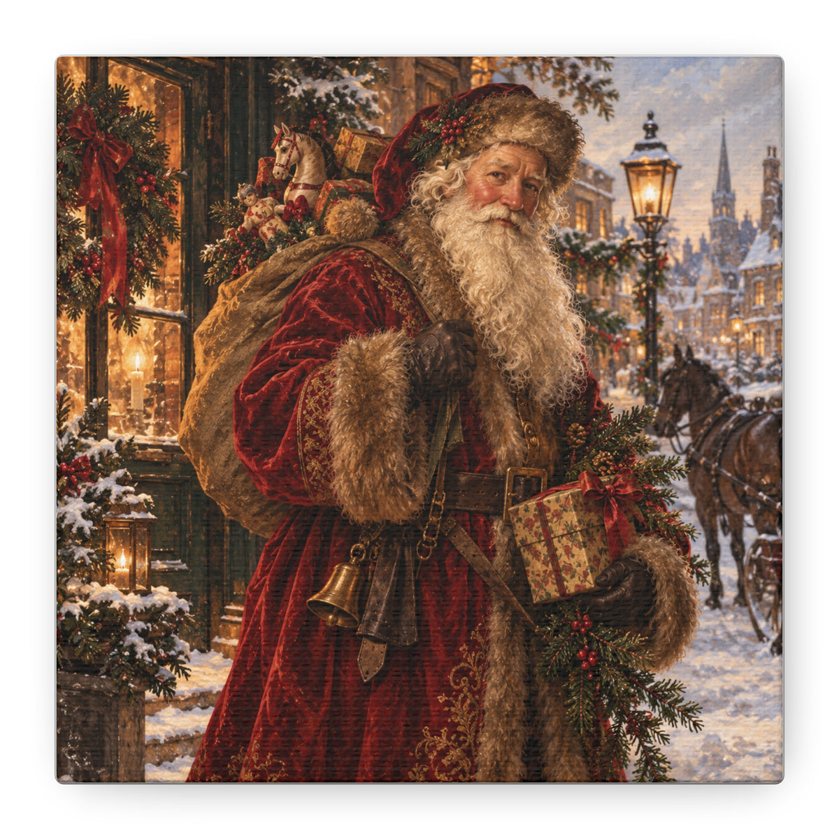 Vintage Santa Claus Christmas Canvas