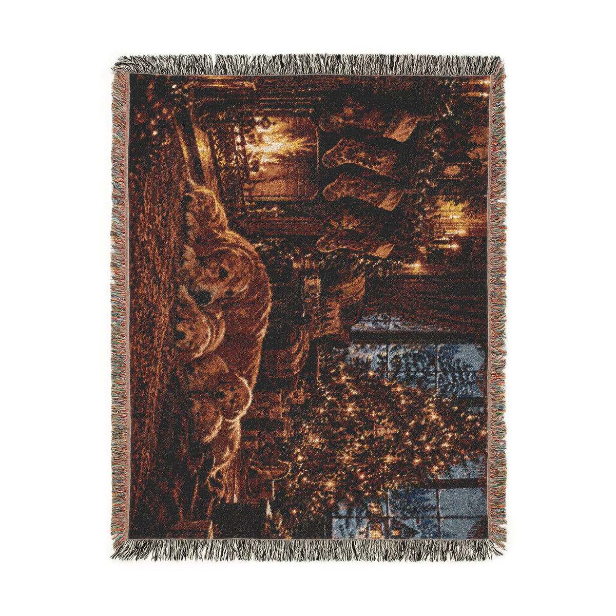 Puppy Christmas Woven Blanket