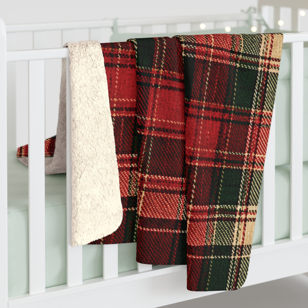 Christmas Tartan Cozy Red & Green Sherpa