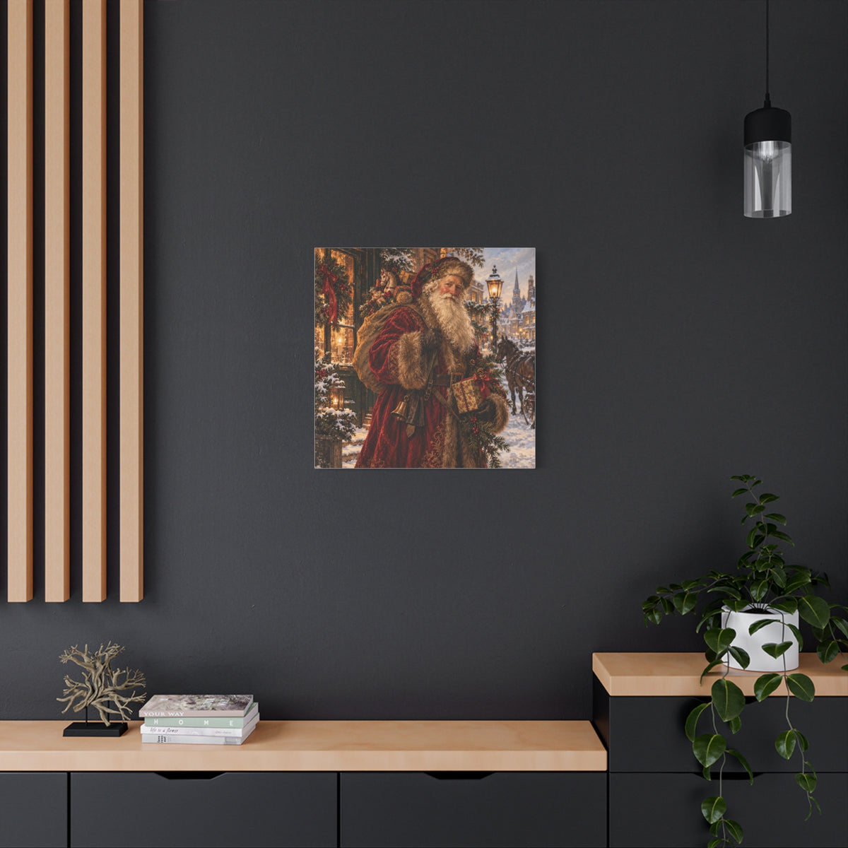 Vintage Santa Claus Christmas Canvas