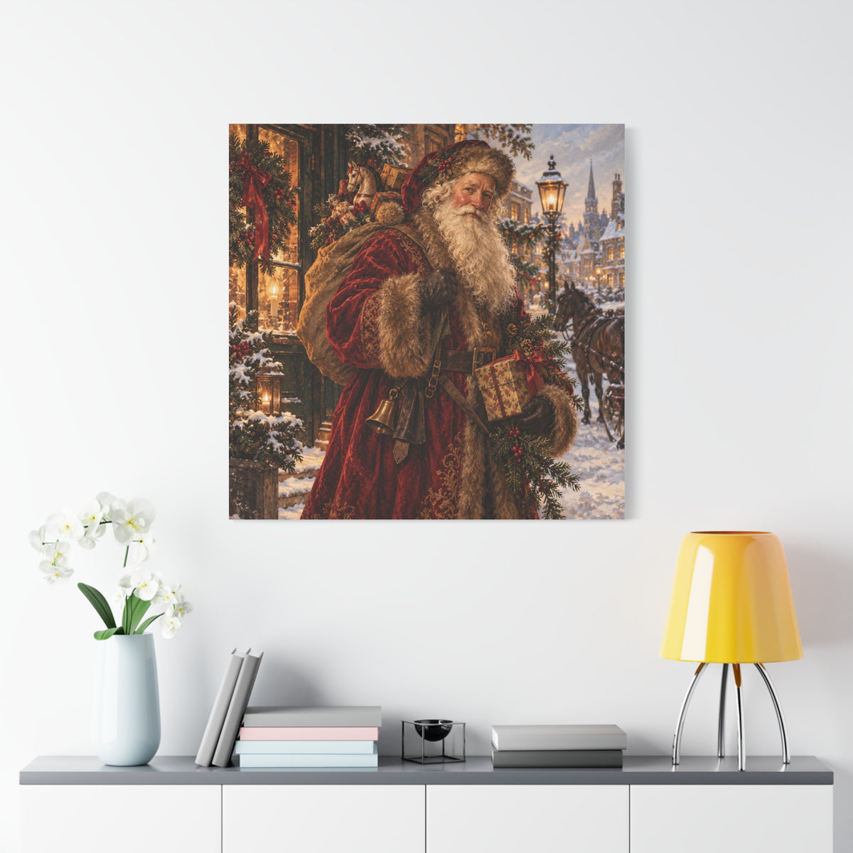 Vintage Santa Claus Christmas Canvas