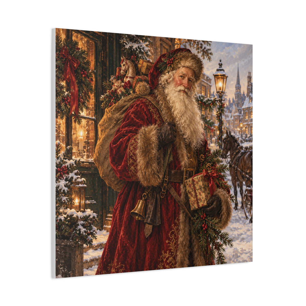 Vintage Santa Claus Christmas Canvas