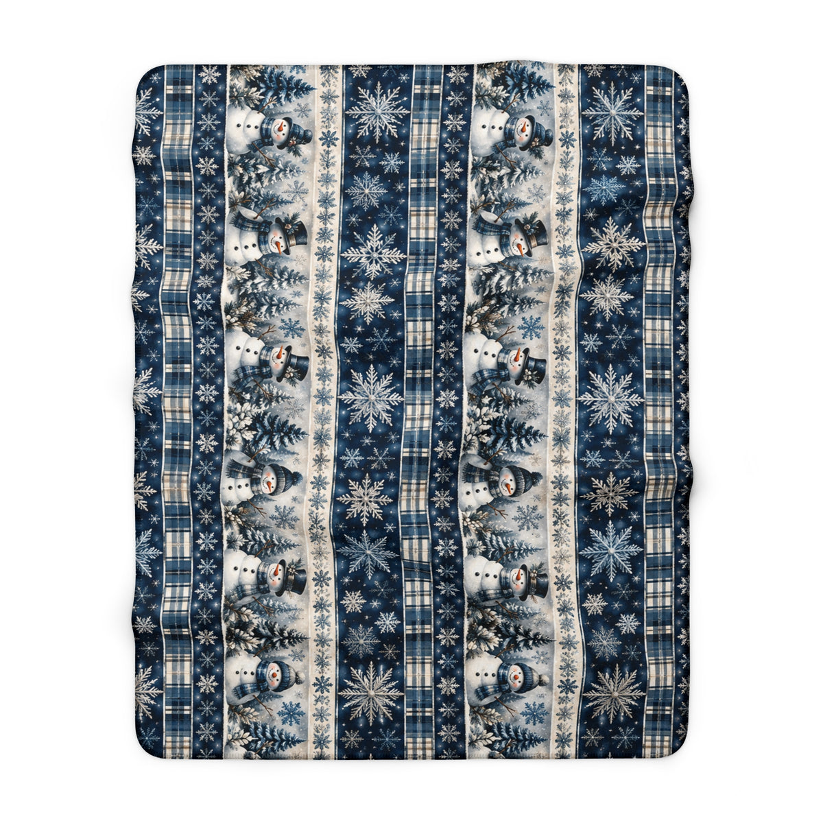 Winter Snowman Sherpa Blanket — Cozy Holiday Fleece Throw
