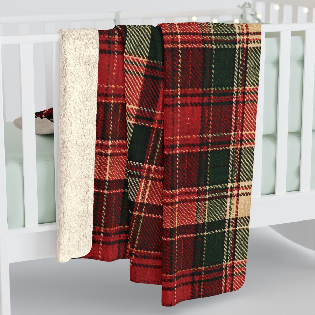 Christmas Tartan Cozy Red & Green Sherpa