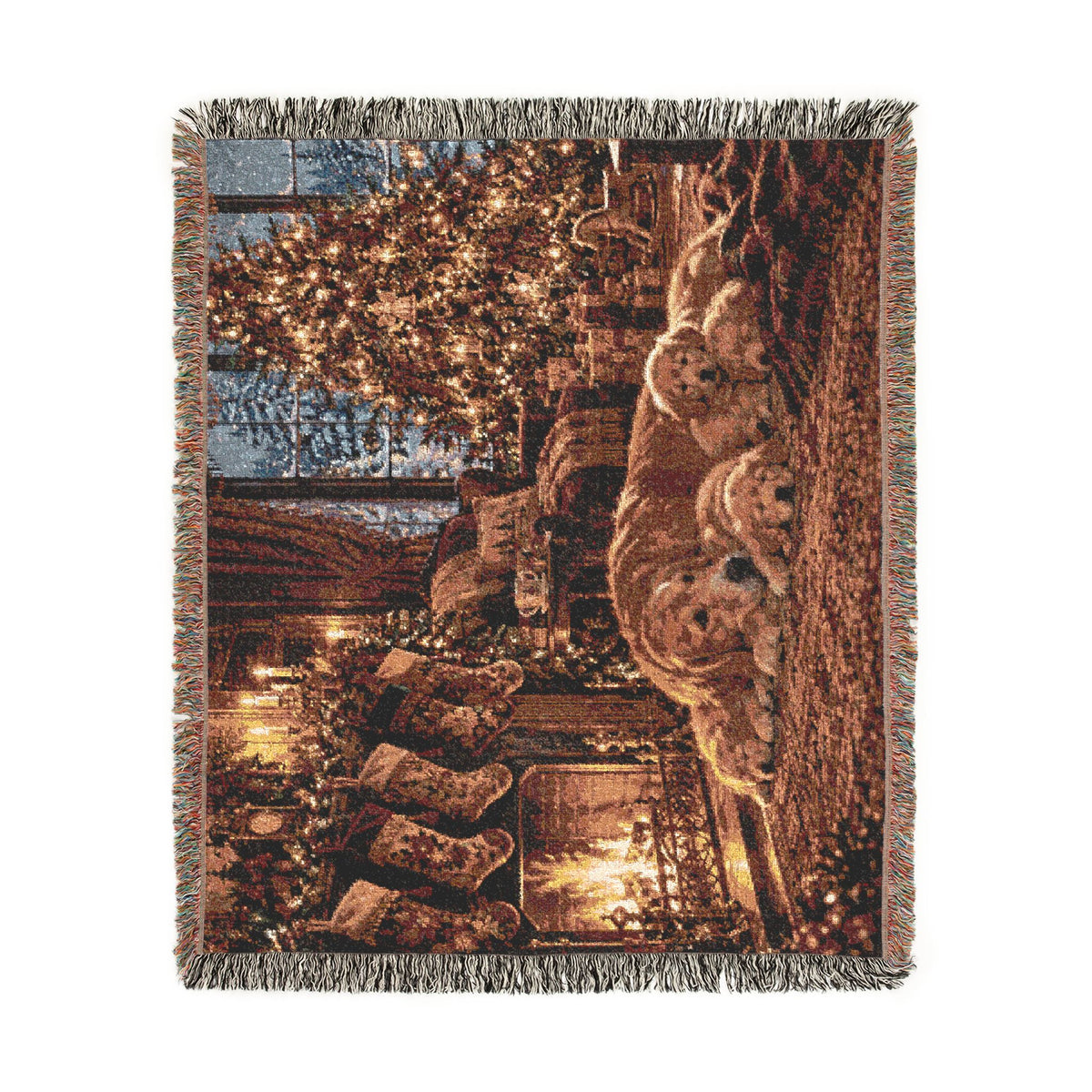 Puppy Christmas Woven Blanket