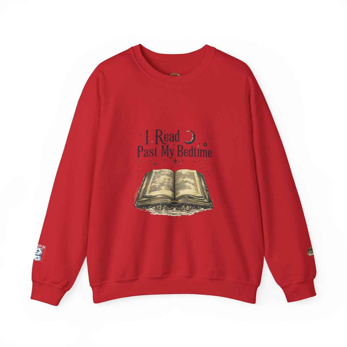 Booklover Crewneck Sweatshirt - "I Read Past My Bedtime" Cozy Reading Pullover- Flour and Foundry Mercantile Co.