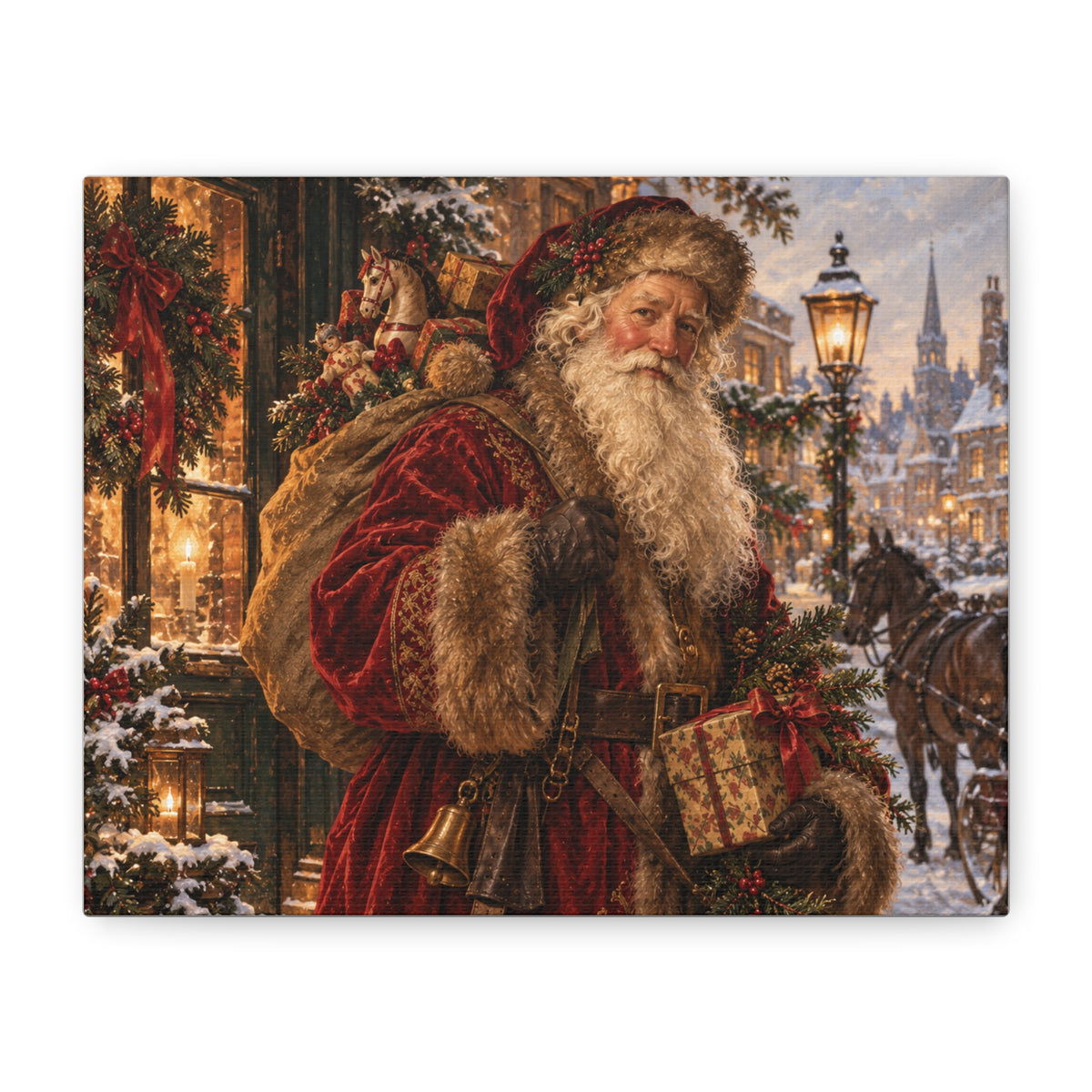 Vintage Santa Claus Christmas Canvas