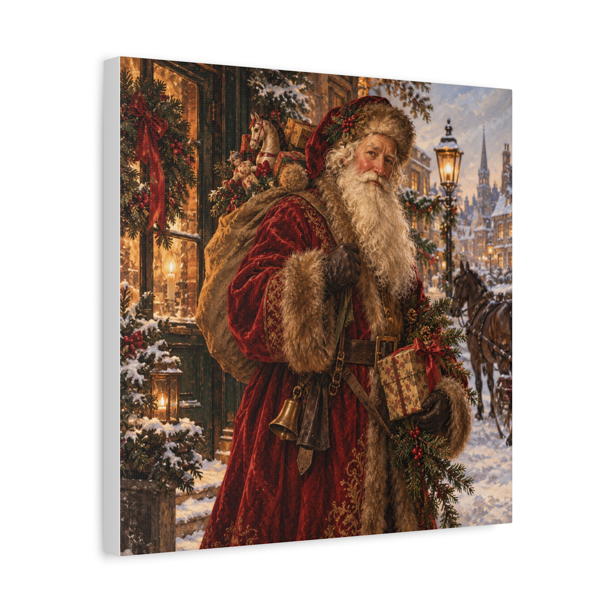 Vintage Santa Claus Christmas Canvas