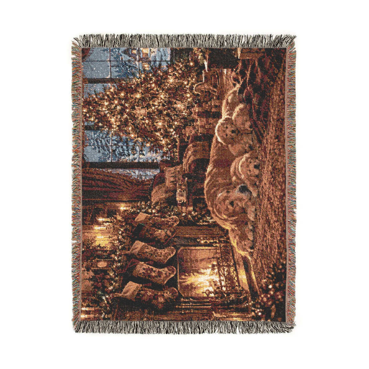 Puppy Christmas Woven Blanket