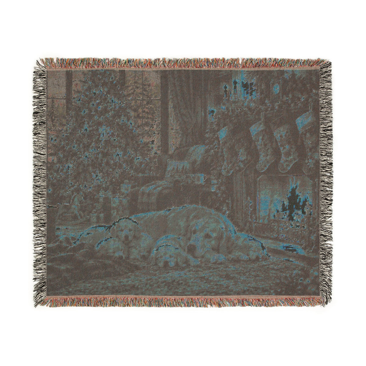 Puppy Christmas Woven Blanket