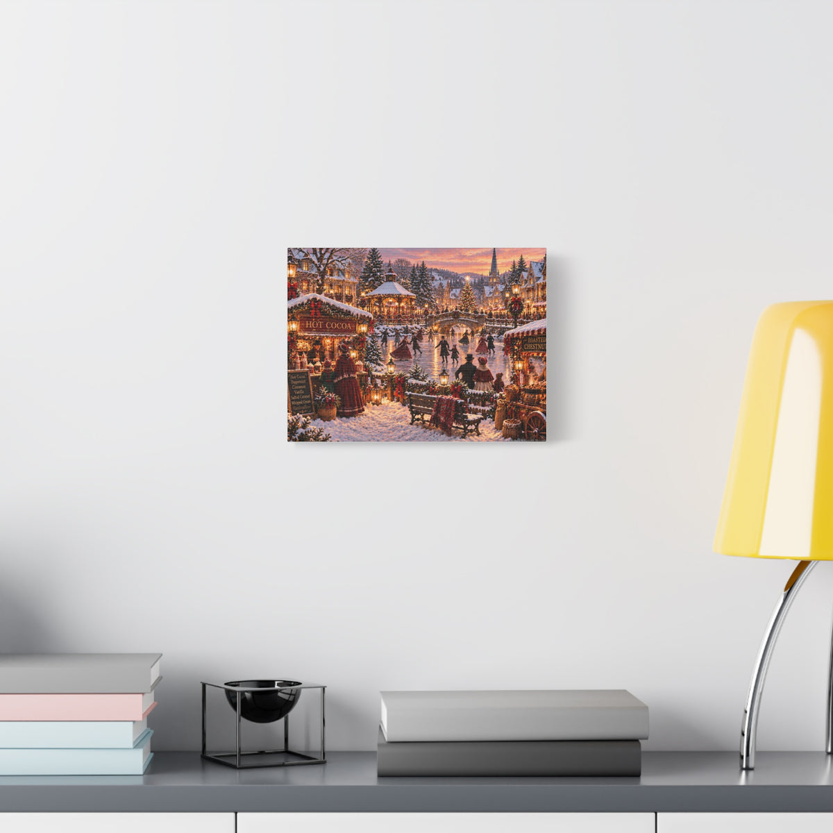 Victorian Ice Skating Scene Canvas