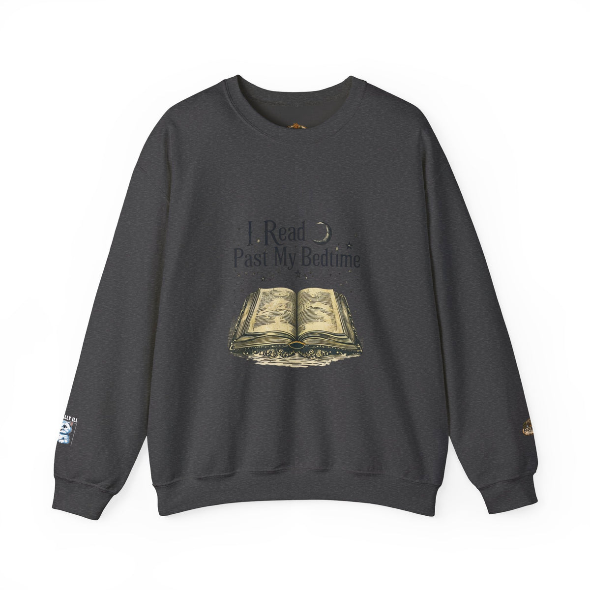 Booklover Crewneck Sweatshirt - "I Read Past My Bedtime" Cozy Reading Pullover- Flour and Foundry Mercantile Co.