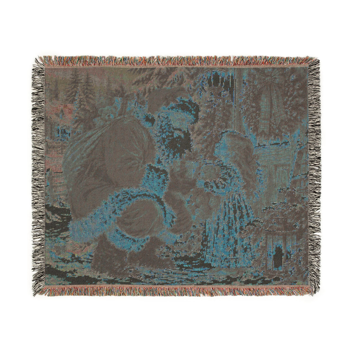 Vintage Santa Christmas Woven Blanket