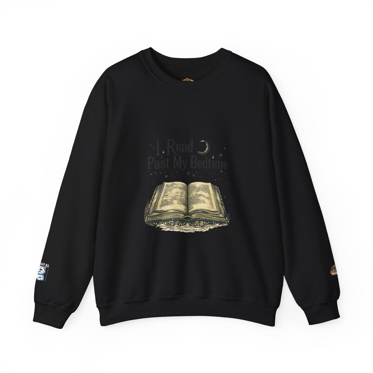 Booklover Crewneck Sweatshirt - "I Read Past My Bedtime" Cozy Reading Pullover- Flour and Foundry Mercantile Co.