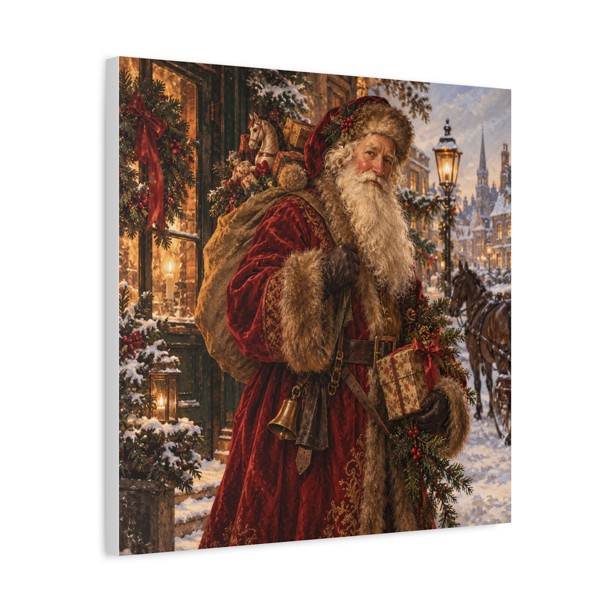 Vintage Santa Claus Christmas Canvas