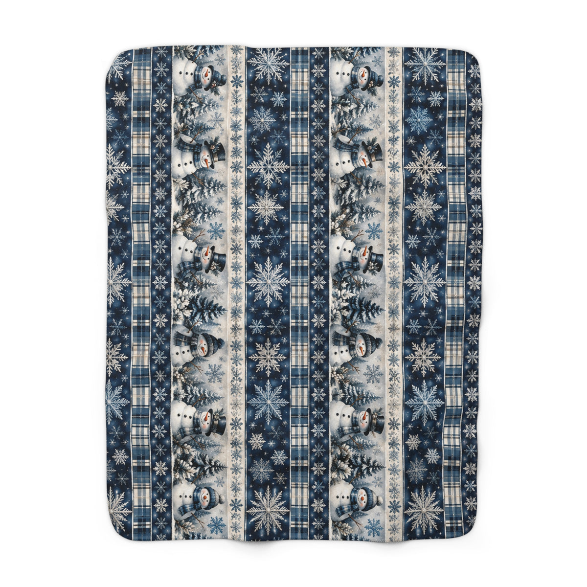 Winter Snowman Sherpa Blanket — Cozy Holiday Fleece Throw