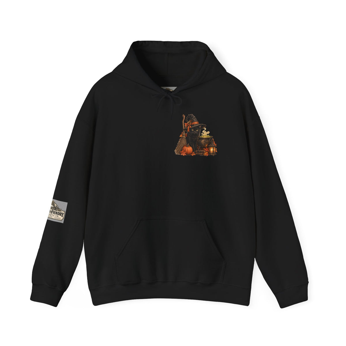Vintage Halloween Black Cat Hoodie | Witchy Fall Graphic Sweatshirt | Flour & Foundry Mercantile Co.