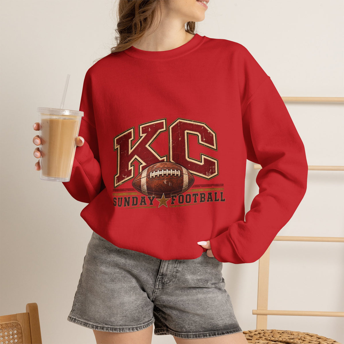 KC Sunday Football Crewneck Sweatshirt-Flour and Foundry Mercantile Co.