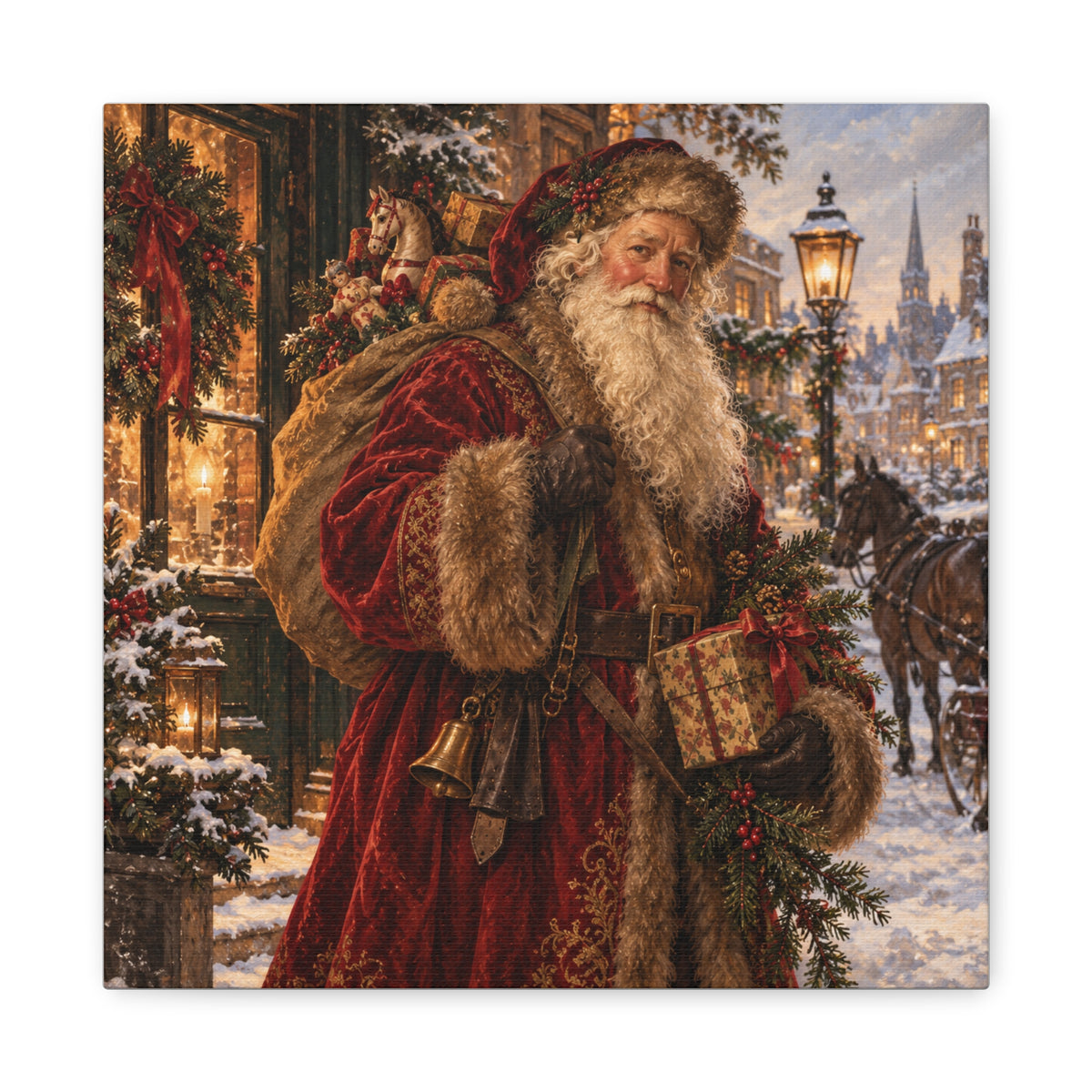Vintage Santa Claus Christmas Canvas