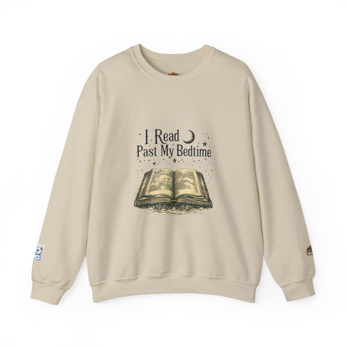 Booklover Crewneck Sweatshirt - "I Read Past My Bedtime" Cozy Reading Pullover- Flour and Foundry Mercantile Co.