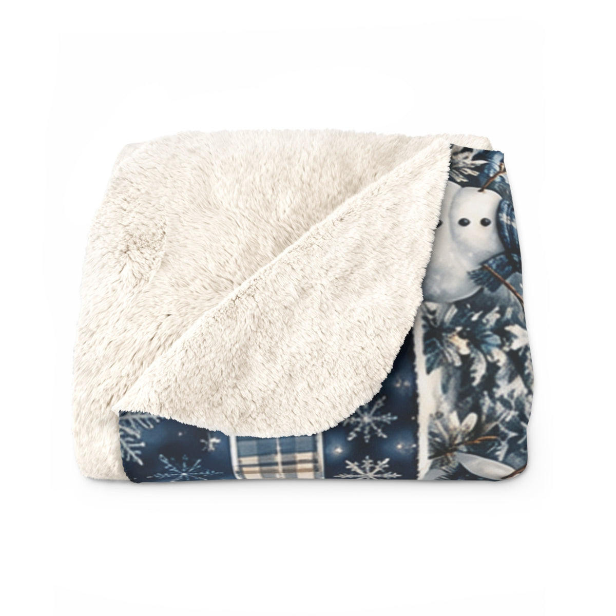 Winter Snowman Sherpa Blanket — Cozy Holiday Fleece Throw