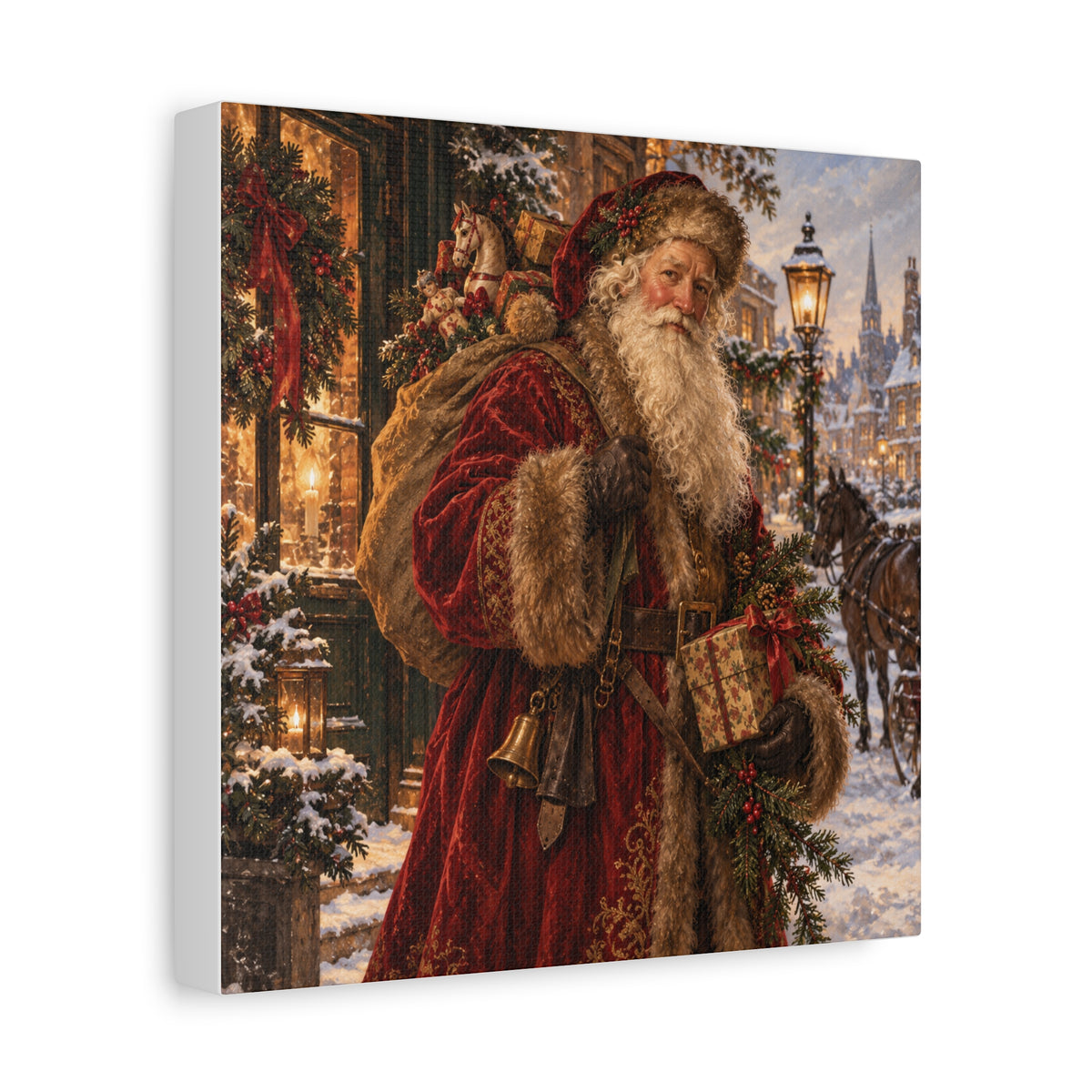 Vintage Santa Claus Christmas Canvas
