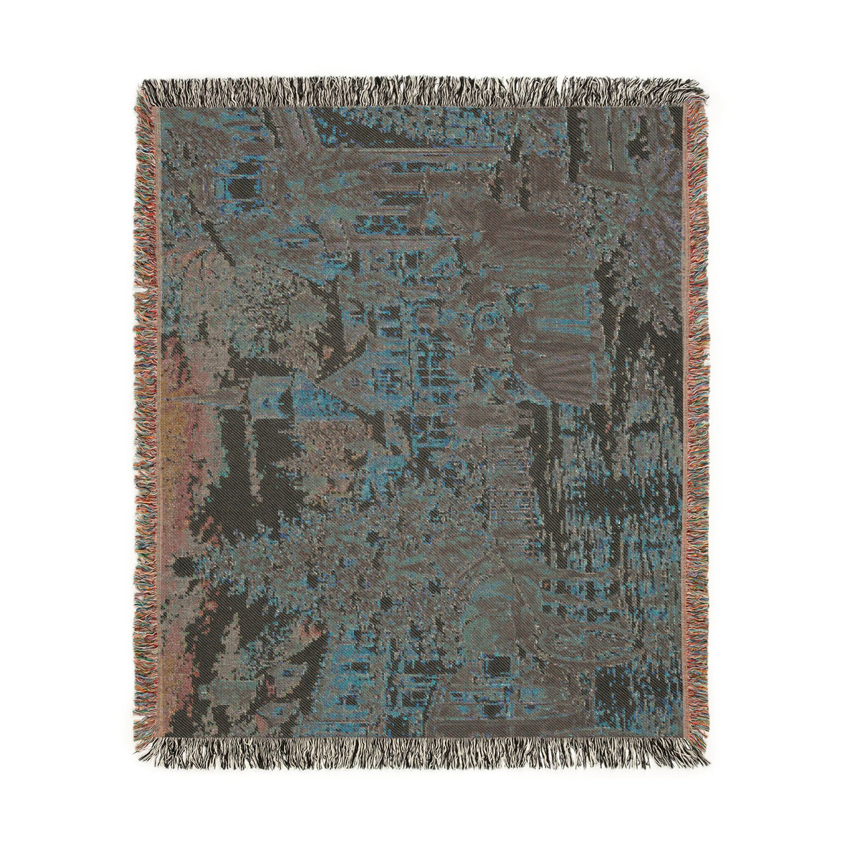 Christmas Carolers Woven Blanket — Vintage Holiday Village Cozy Throw