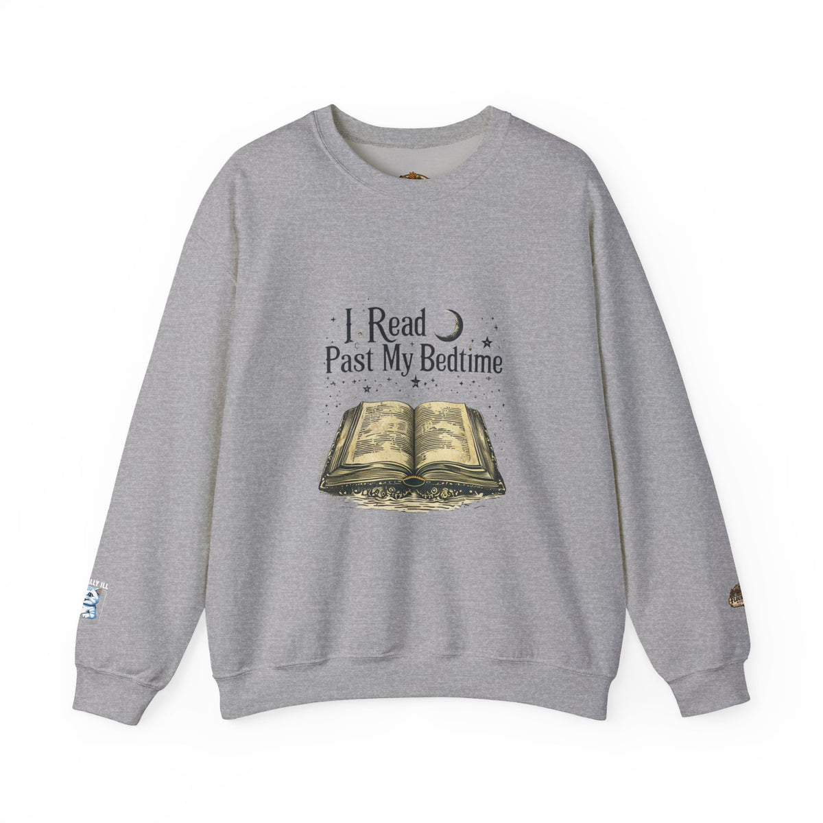 Booklover Crewneck Sweatshirt - "I Read Past My Bedtime" Cozy Reading Pullover- Flour and Foundry Mercantile Co.