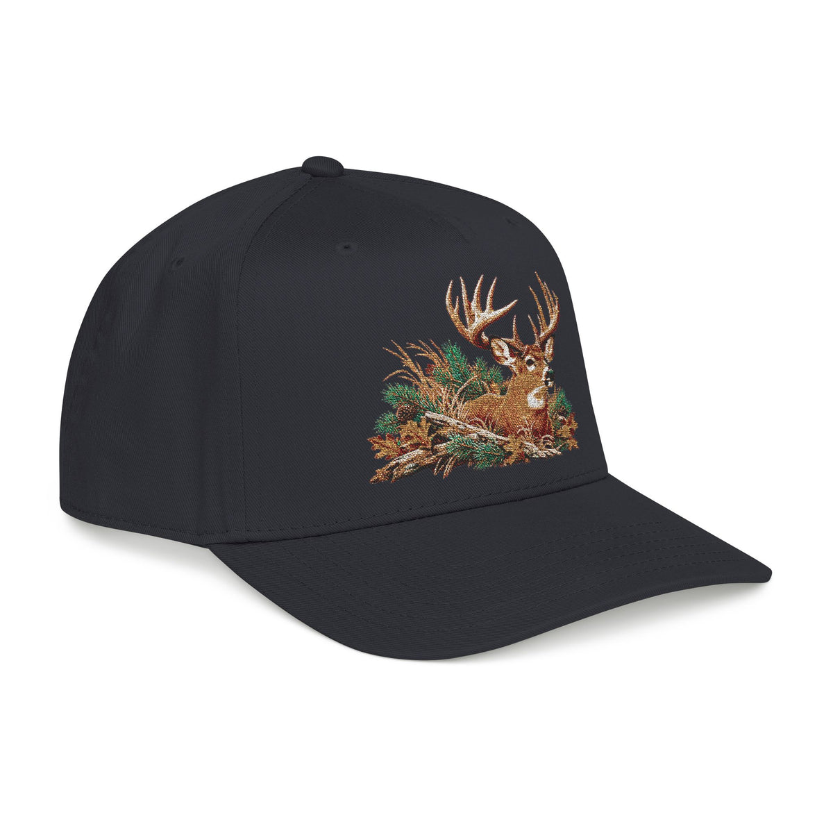 Buck Deer Embroidered Baseball Cap — Hunting Outdoors Trucker Hat