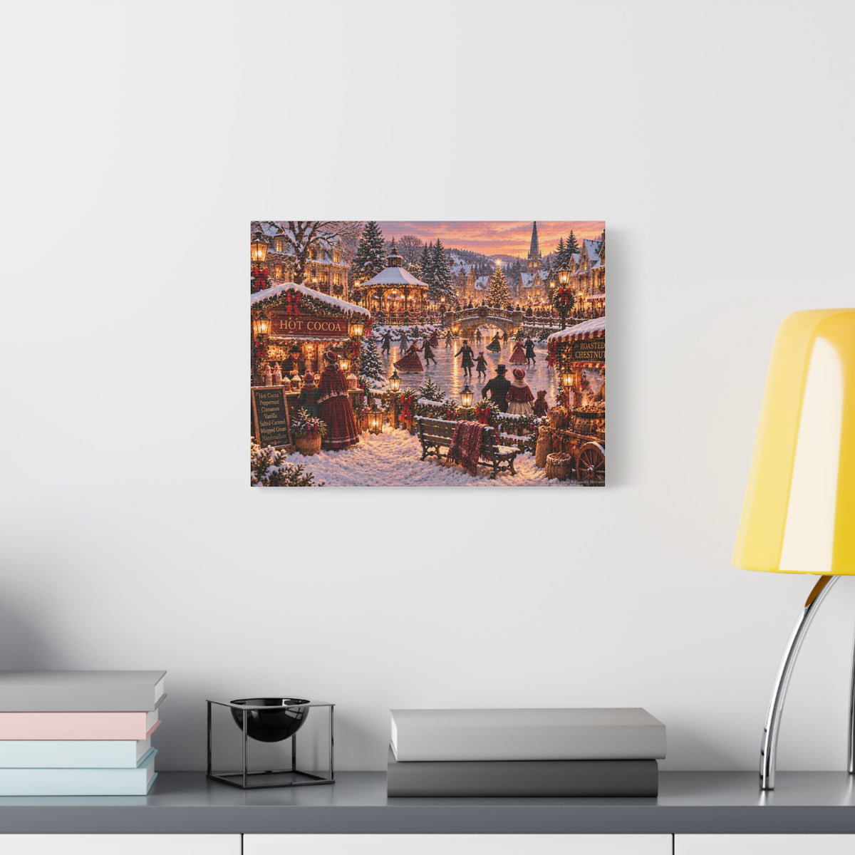 Victorian Ice Skating Scene Canvas