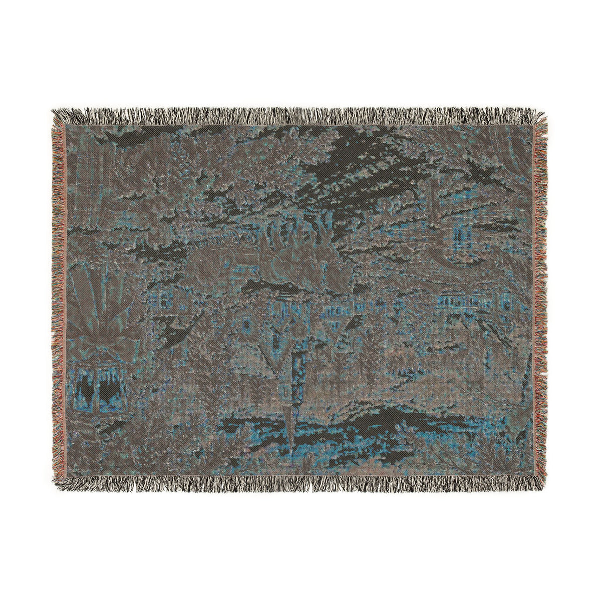 Vintage Winter Carriage Woven Blanket