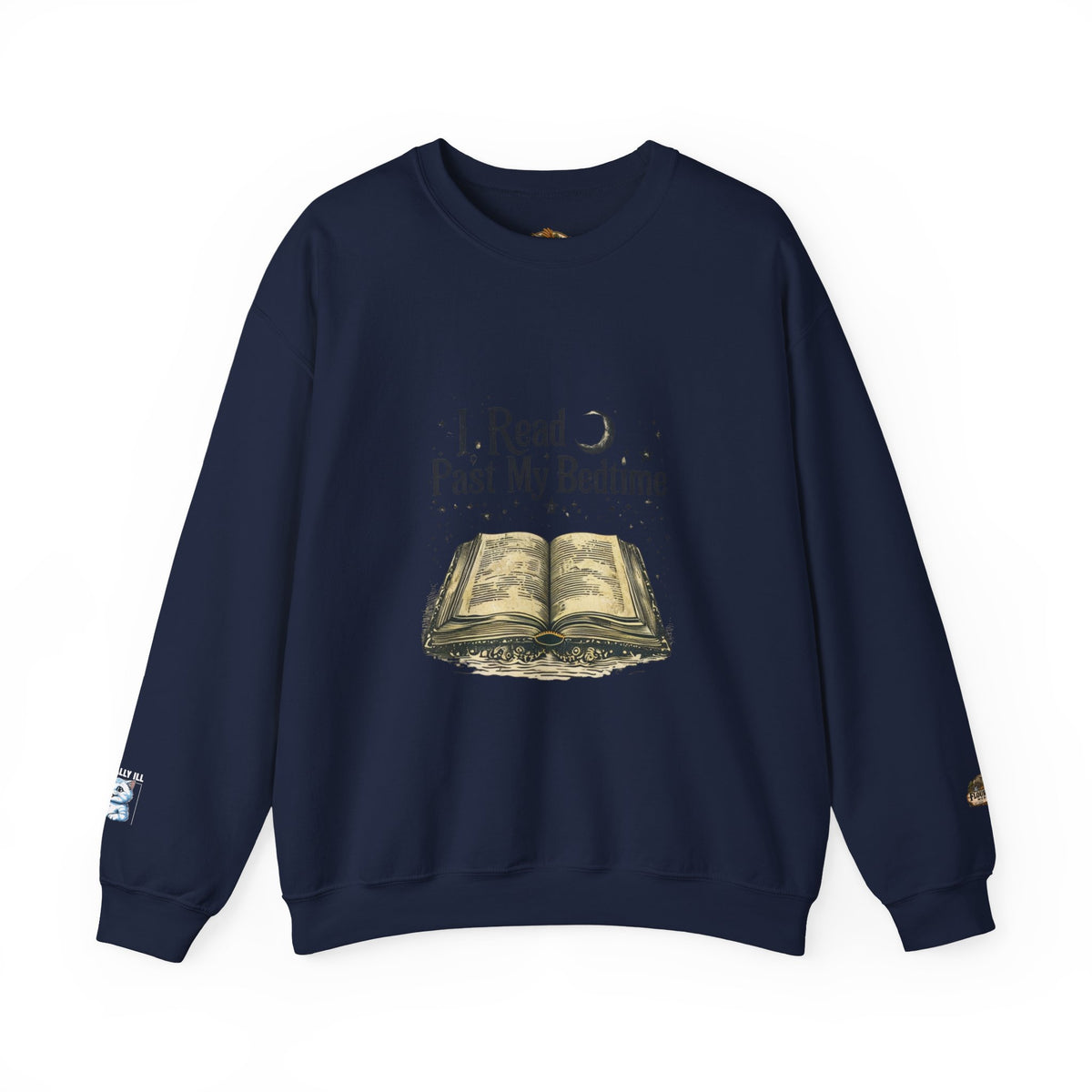 Booklover Crewneck Sweatshirt - "I Read Past My Bedtime" Cozy Reading Pullover- Flour and Foundry Mercantile Co.
