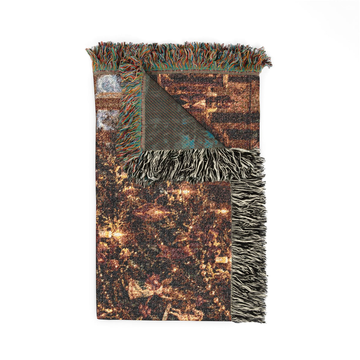 Victorian Christmas Kittens Woven Blanket