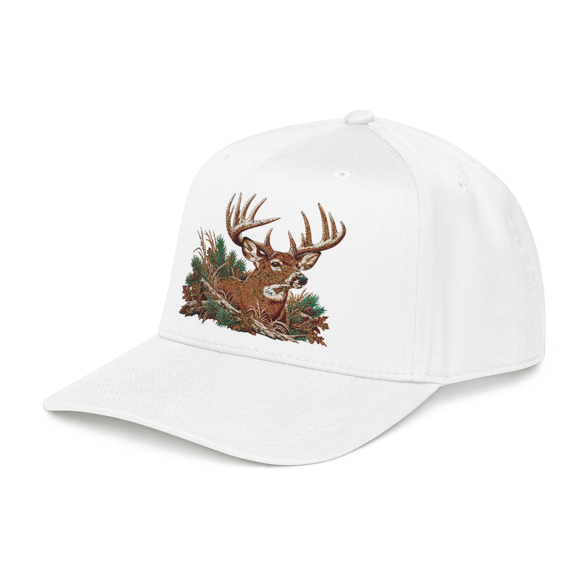 Buck Deer Embroidered Baseball Cap — Hunting Outdoors Trucker Hat