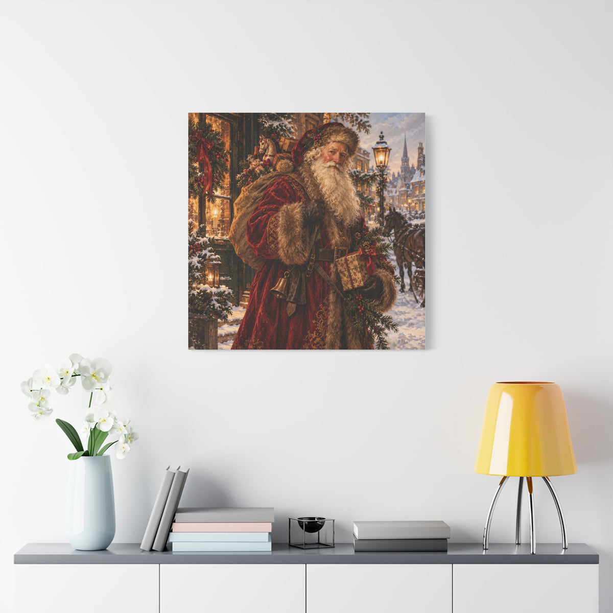 Vintage Santa Claus Christmas Canvas